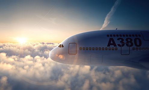 modern airliner cloud view aircraft 3d model