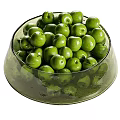 Ceramic Bowls Filled With Fresh Green Fruits In Various Shapes And Designs