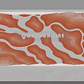 Contour Line 3D Wall Art with Orange Wavy Patterns and White Frame 3d model