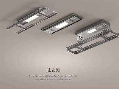 Household Electric Clothes Drying Rack With Ceiling Mounted Light And Metal Structure 3d model