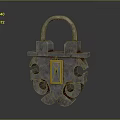 Lock combination lock metal lock antique lock old lock tools hardware tools processing tools furniture 3d model
