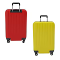 Airport Luggage Conveyor Belt System with Various Colored Suitcases and Digital