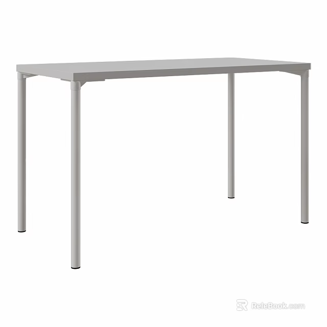 Simple Modern Indoor Table With Light Colored Surface And Slim Legs Design 3d model