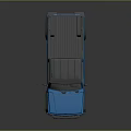 Blue Single Cab Pickup Truck With Black Roof And Off Road Tires
