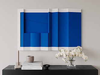 Modern blue three-dimensional decorative painting 3d model