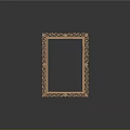 Classic Ornate Golden Picture Frame Featuring Intricate Carvings On Dark Background