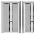 Modern Black and White Double Doors with Perforated Design and Sleek Contemporary Style