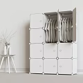 Green And White Children's Assembled Wardrobe With Cartoon Character Designs And Storage Compartments