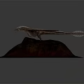 Red Dragon Game Movie Character With Large Wings Standing On Rocky Surface