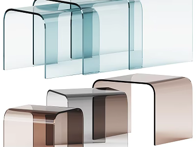 Modern Transparent Acrylic Side Tables In Various Colors For Living Room Decor 3d model