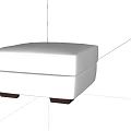 Stylish Modern White Upholstered Ottoman With Square Shape And Dark Legs