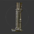 Classical Architectural Column With Intricate Carvings Base And Grayish White Tone