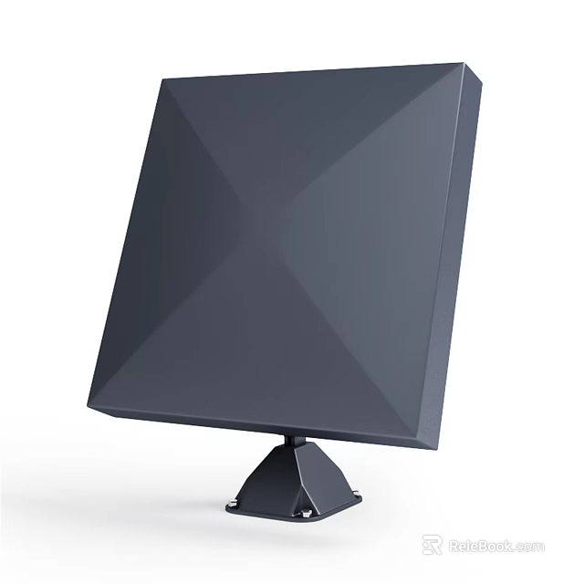 Gray Square Industrial Equipment Featuring Cross Design and Durable Base Stand 3d model 