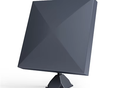 Gray Square Industrial Equipment Featuring Cross Design and Durable Base Stand 3d model