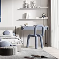 Modern Kids Room Interior Design With Cozy Bed Desk Chair And Decorative Wall Art