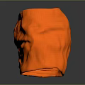 Casual Orange Shorts With Red Lining Front Black Label And White Button