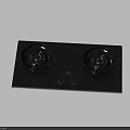 Modern Black Glass Gas Stove With Two Burners And Knob Controls
