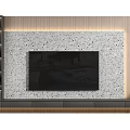 Modern TV Background Wall Design With Marble Panel And Built in Shelves 3d model