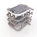Metal Building Structure With Square Design Top Platform Circular Components And Multi Layer Railing Frame