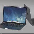 Apple MacBook Laptop With Open Starry Sky Screen And Silver Body Design 3d model