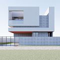 Modern single-family villa hotel villa club famous rural self-built house 3d model