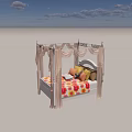 Four Poster Children's Bed With Dark Drapes And Colorful Floral Bedding