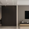 Contemporary Minimalist Living And Dining Room With Floating TV Cabinet And Soft Ambient Lighting