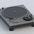 Modern Vinyl Turntable Audio Player with Sleek Black Silver Design and Stable Base