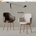 poliform modern dining chair wall lamp fabric chair leather chair 3d model