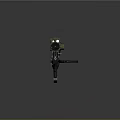 Tactical Military Rifle With Green Scope Black Body Magazine And Barrel Design