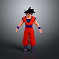 3D Animated Character Model With Red Martial Arts Uniform Blue Belt And Black Spiky Hair