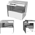 Efficient Modern Multifunction Office Printers With White Design And Multiple Angles 3d model