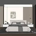 Modern Bedroom Interior With Neutral Tones Bed Artwork Bedside Tables Side Chair And Area Rug