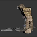 Detailed Geological Stratified Layers Model With Underground Structures And Metal Base Platform