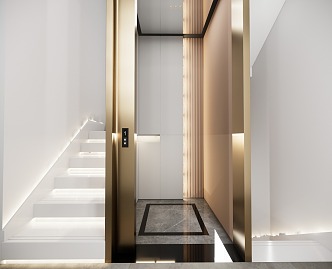 modern elevator hall 3d model