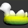 Bright Yellow Green Inflatable Water Float Sports Equipment With Silver Head Design