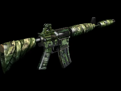 Camouflage Pattern Tactical Rifle With Ergonomic Grip And Modern Features 3d model Camouflage Pattern Tactical Rifle With Ergonomic Grip And Modern Features 3d model