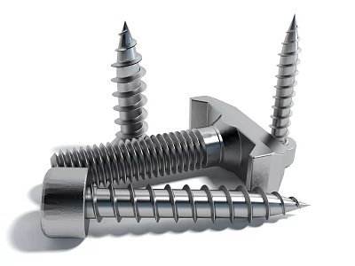 Hardware Tools Various Metal Screws and Bolts for DIY and Construction Projects 3d model