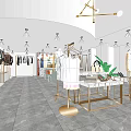 Fashion Clothing Store Exterior With Glass Windows Warm Lighting And Mannequins