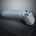 Gray Electronic Game Controller Handle With Red Button And Control Joystick