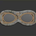 Vintage Goggles Design With Copper Frame Stone Texture And Reflected Building Detail