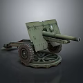 Old Fashioned Military Field Cannon With Metal Wheels And Stable Platform