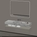 Modern Bathroom Vanity with Marble Countertop Faucet Storage Drawers and Rectangular Mirror 3d model