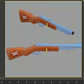 Toy Guns With Wooden Handles Blue Barrels And Bang Bang Labels