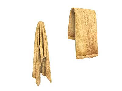 Beige Textured Towels Hanging Soft Cotton Bath Linens For Bathroom Decoration 3d model