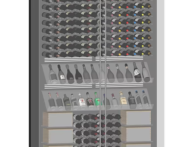 Stylish Modern Wine Cabinet With Organized Bottle Storage And Multiple Shelves 3d model