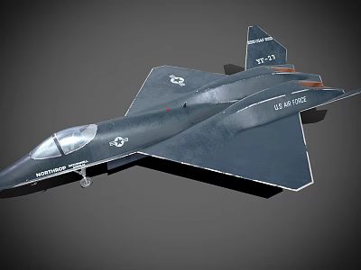 USAF Stealth Fighter Aircraft With Dark Gray Body And Test Markings 3d model