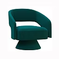 Teal Modern Single Sofa With Curved Armrests And Pedestal Base Design 3d model