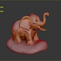 Glossy Golden Elephant Figurine As Home Furniture Decor With Silver Base