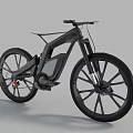Sleek Modern Black Bicycle Featuring Streamlined Frame And Large Wheels